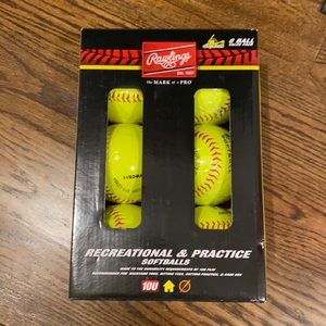 6 pack of softballs new in box